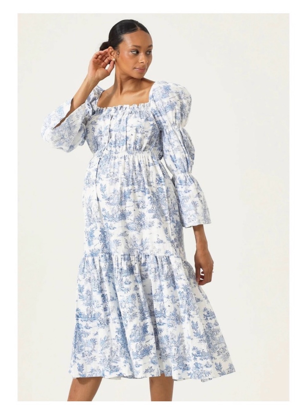 Nothing fits but the Kiko linen blend maternity dress • sz Small